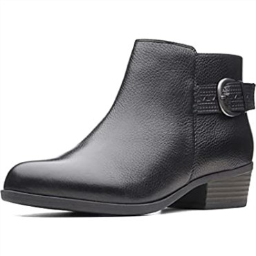 Addiy Kara - Botines De Piel Con Punta De Almendra Para Mujer, Clarks Negros