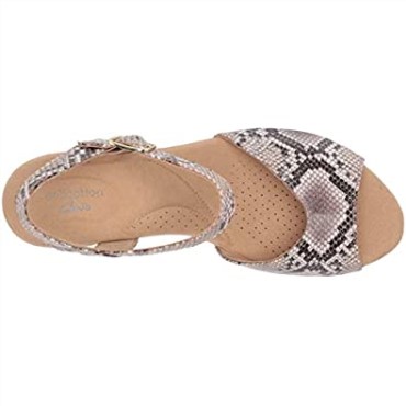 Sandalia Mujer Cuña Annadel Mystic Clarks Natural Serpiente Sintético