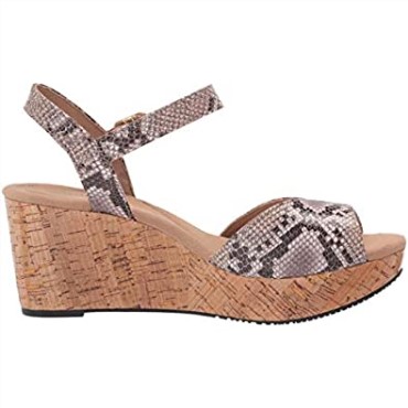 Sandalia Mujer Cuña Annadel Mystic Clarks Natural Serpiente Sintético