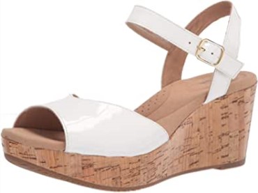 Sandalia Con Cuña Annadel Mystic Para Mujer Charol Blanco Clarks Sintético