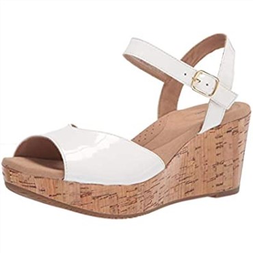 Sandalia Con Cuña Annadel Mystic Para Mujer Charol Blanco Clarks Sintético
