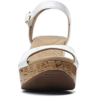 Sandalia Con Cuña Annadel Mystic Para Mujer Charol Blanco Clarks Sintético