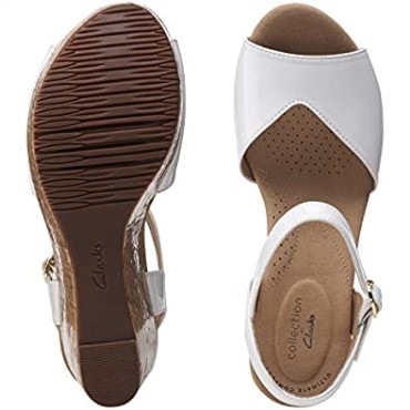 Sandalia Con Cuña Annadel Mystic Para Mujer Charol Blanco Clarks Sintético