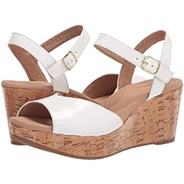 Sandalia Con Cuña Annadel Mystic Para Mujer Charol Blanco Clarks Sintético