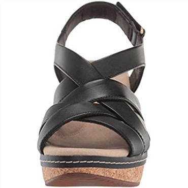 Sandalia Cuña Annadel Rayna Mujer Piel Negra Clarks