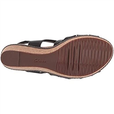 Sandalia Cuña Annadel Rayna Mujer Piel Negra Clarks