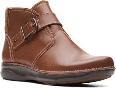Botines Mujer Appley Mid Clarks Cuero Tostado Oscuro