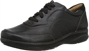 Zapatilla Appley Tie Mujer Piel Negra Clarks