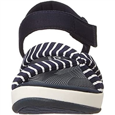 Sandalia Plana Mujer Arla Gracie Clarks Textil Marino Blanco