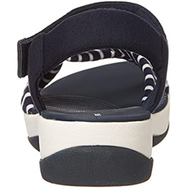 Sandalia Plana Mujer Arla Gracie Clarks Textil Marino Blanco
