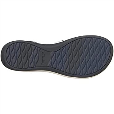 Sandalia Plana Mujer Arla Gracie Clarks Textil Marino Blanco