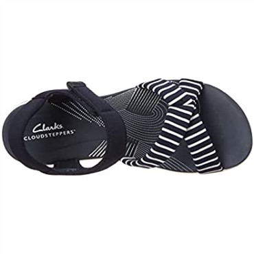 Sandalia Plana Mujer Arla Gracie Clarks Textil Marino Blanco