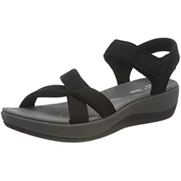 Sandalia Mujer Cuña Arla Gracie Clarks Textil Negro