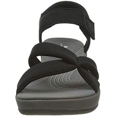 Sandalia Mujer Cuña Arla Gracie Clarks Textil Negro