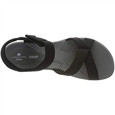 Sandalia Mujer Cuña Arla Gracie Clarks Textil Negro