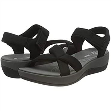 Sandalia Mujer Cuña Arla Gracie Clarks Textil Negro