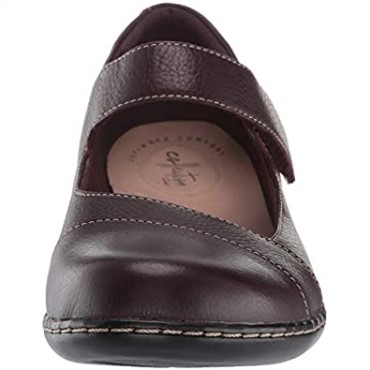 Mary Jane Ashland Bliss Mujer Planas Clarks Cuero Burdeos