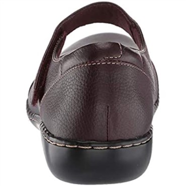 Mary Jane Ashland Bliss Mujer Planas Clarks Cuero Burdeos