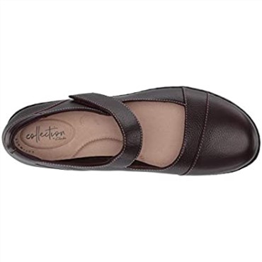 Mary Jane Ashland Bliss Mujer Planas Clarks Cuero Burdeos