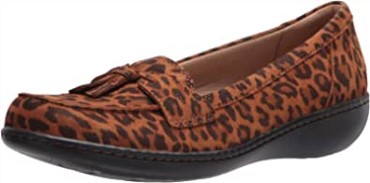 Mocasines Ashland Bubble Para Mujer Leopardo Tostado Oscuro Clarks