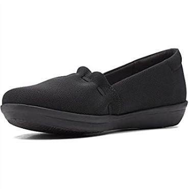 Mocasines Mujer Ayla Shine Flat Negro Textil Clarks