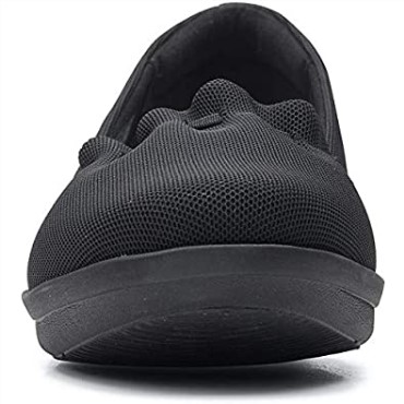 Mocasines Mujer Ayla Shine Flat Negro Textil Clarks