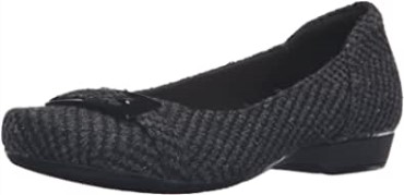 Clarks Mujer Blanche West Flat Negro Sintetico