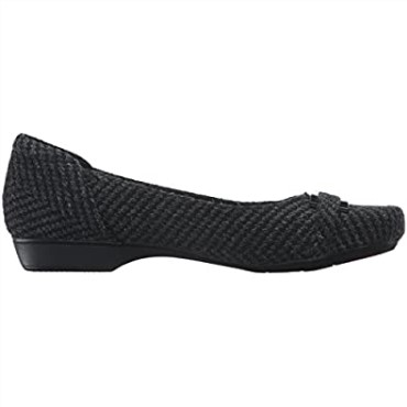 Clarks Mujer Blanche West Flat Negro Sintetico