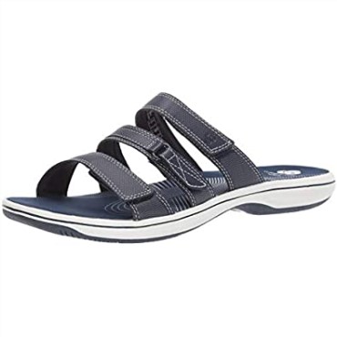 Sandalia De Mujer Brinkley Coast Slide Clarks Azul Marino Sintético