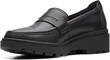 Mocasines Mujer Calla Eaase Flat Clarks Cuero Negro