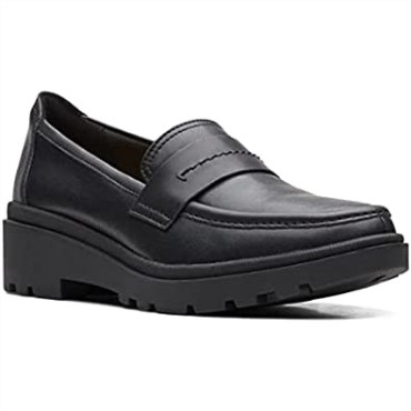 Mocasines Mujer Calla Eaase Flat Clarks Cuero Negro