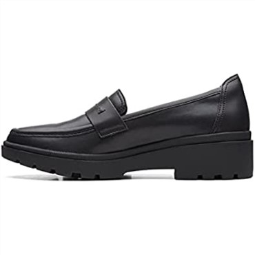 Mocasines Mujer Calla Eaase Flat Clarks Cuero Negro