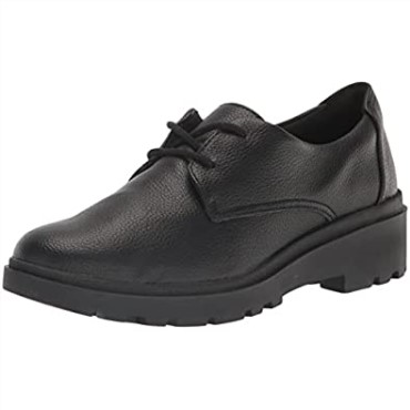 Clarks Mujer Calla Ruby ​​oxford Planas Cuero Negro