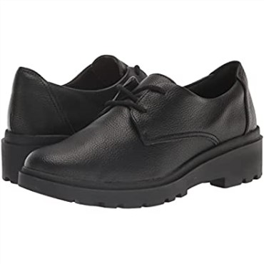 Clarks Mujer Calla Ruby ​​oxford Planas Cuero Negro