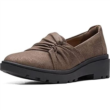 Mocasín Mujer Estilo Calla Flat Bronce Metalizado Sintético Clarks