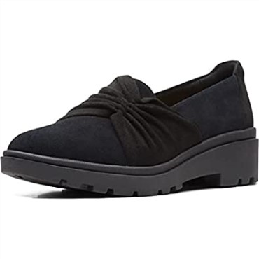 Mocasín Mujer Estilo Calla Plano Clarks Ante Negro