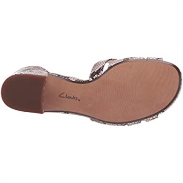 Sandalia De Tacón Caroleigh Rori Mujer Natural Serpiente Sintético Clarks