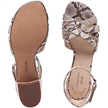 Sandalia De Tacón Caroleigh Rori Mujer Natural Serpiente Sintético Clarks