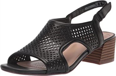 Sandalia Mujer Tacón Caroleigh Star Clarks Piel Negra