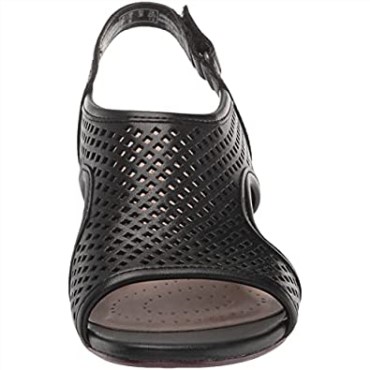 Sandalia Mujer Tacón Caroleigh Star Clarks Piel Negra