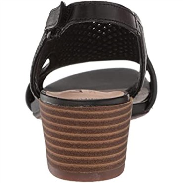 Sandalia Mujer Tacón Caroleigh Star Clarks Piel Negra