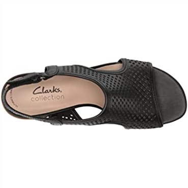 Sandalia Mujer Tacón Caroleigh Star Clarks Piel Negra