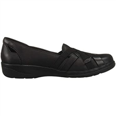 Mocasin Mujer Cheyn Creek Clarks Cuero Negro