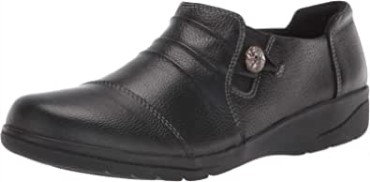 Mocasin Mujer Cheyn Inca Clarks Cuero Negro