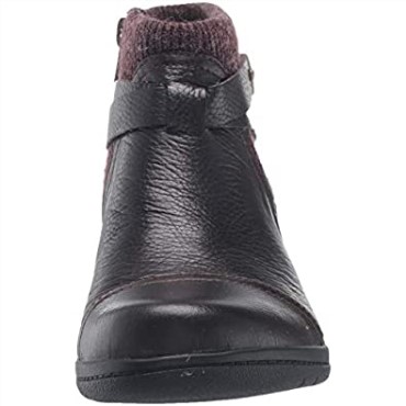 Botin Mujer Cheyn Kisha Clarks Marron Oscuro Piel Abatanada Textil