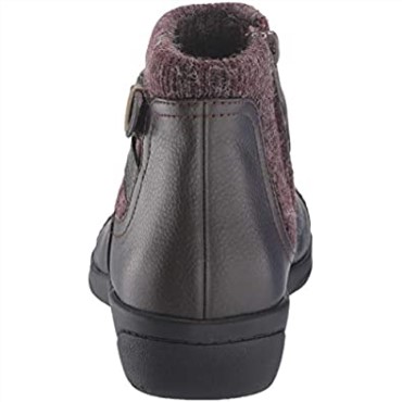 Botin Mujer Cheyn Kisha Clarks Marron Oscuro Piel Abatanada Textil
