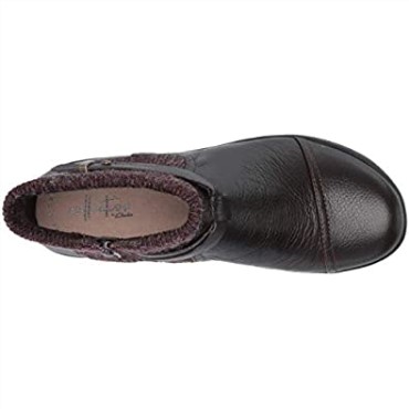 Botin Mujer Cheyn Kisha Clarks Marron Oscuro Piel Abatanada Textil