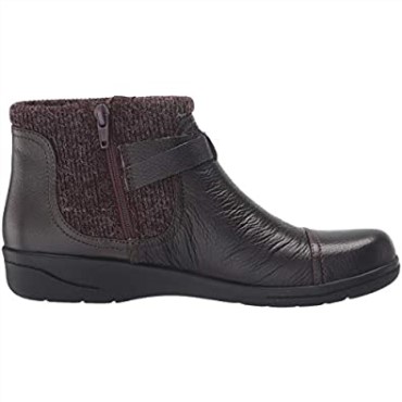 Botin Mujer Cheyn Kisha Clarks Marron Oscuro Piel Abatanada Textil