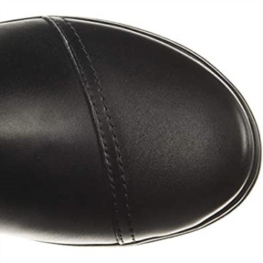 Cheyn Lindie Botas Altas Hasta La Rodilla De Pantorrilla Ancha Para Mujer Clarks Negro Cuero Sintético Combi