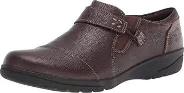 Mujer Cheyn O Nyx-black Piel Abatanada Clarks Marrón Oscuro Piel Abatanada